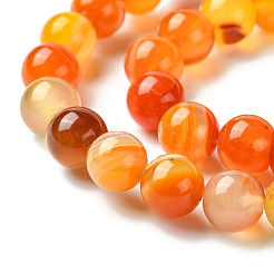 Natural Striped Agate/Banded Agate Beads Strands&nbsp;G-I254-03B-02