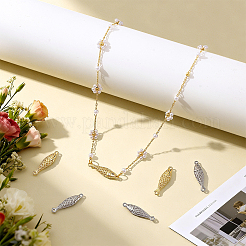 8Pcs 2 Colors Brass Micro Pave Clear Cubic Zirconia Fish Connector Charms&nbsp;KK-BC0015-85