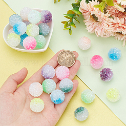 28Pcs 7 Colors  Frosted Acrylic Beads&nbsp;MACR-PH0002-19