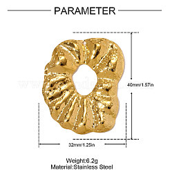 304 Stainless Steel Pendants&nbsp;STAS-OY009-90G