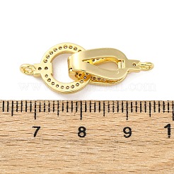 Brass Clear Cubic Zirconia Fold Over Clasps&nbsp;KK-Z078-39G