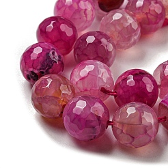 Faceted Natural Dragon Veins Agate Beads Strands&nbsp;G-F447-12mm-I04