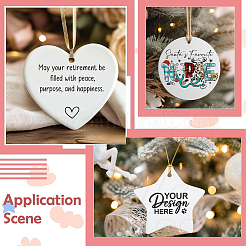 12Pcs 3 Styles Porcelain Heat Transfer Sublimation Blank Pendant Decorations&nbsp;AJEW-SP0004-06