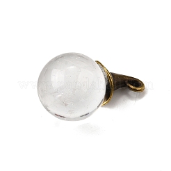 Natural Mixed Stone Round Pendants with Alloy Witch Hat&nbsp;G-D311-01AB
