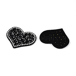 Heart Hotfix Glass Rhinestone with Cloth Patches&nbsp;PATC-T002-02B