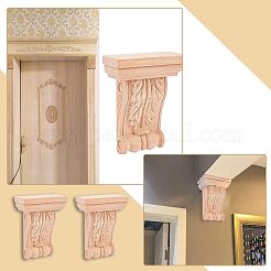 Natural Solid Wood Carved Onlay Applique Craft&nbsp;WOOD-WH0104-39