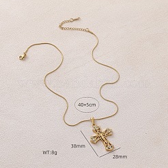 Vintage 316 Surgical Stainless Steel with Clear Glass Hollow Jesus Cross Pendant Necklaces for Women Men&nbsp;JW8660