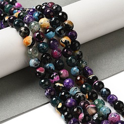 Dyed & Heated Natural Fire Crackle Agate Beads Strands&nbsp;G-P539-B01-05