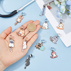 15Pcs Cat Shape Alloy Enamel Stethoscope Pendant Decorations&nbsp;HJEW-DC00156