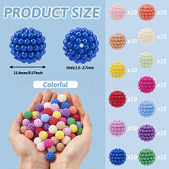 130Pcs 13 Colors ABS Plastic Round Beads&nbsp;KY-TA0001-32