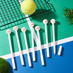8Pcs Ball Series Cartoon Stainless Steel Pens&nbsp;AJEW-TADJ0001-37F