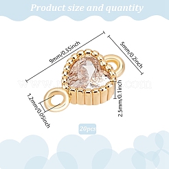 20Pcs Brass Pave Clear Cubic Zirconia Links&nbsp;KK-GO0001-93