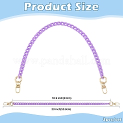 3Pcs 3 Colors Opaque Acrylic Curb Chains Bag Decorative Chains&nbsp;HJEW-FS00091-03