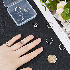 3 Bags Alloy Open Cuff Rings Sets&nbsp;RJEW-DC0001-20