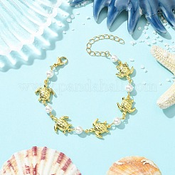 304 Stainless Steel & Shell Pearl Link Chains Bracelets for Women&nbsp;BJEW-JB13815-01