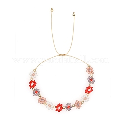 Friendship Daisy Loom Pattern MIYUKI Seed Beads Bracelets for Women&nbsp;BJEW-C011-25