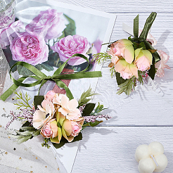 2Pcs 2 Style Silk Imitation Rose Corsage Boutonniere&nbsp;AJEW-CP0001-60