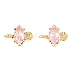 Brass Pave Cubic Zirconia Horse Eye Connector Charms&nbsp;KK-P347-03G