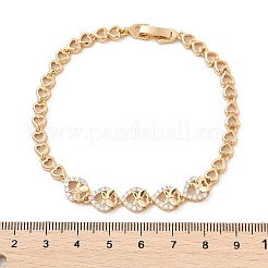 Brass Micro Pave Cubic Zirconia Link Chain Bracelets&nbsp;KK-R217-37G