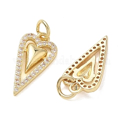 Brass Micro Pave Clear Cubic Zirconia Pendants&nbsp;KK-T085-16E-G
