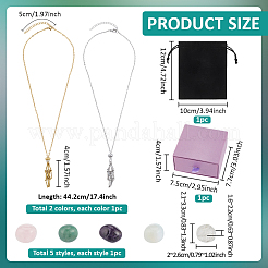 2Pcs 2 Colors 304 Stainless Steel Macrame Pouch Pendant Necklace Makings&nbsp;NJEW-PH0001-59