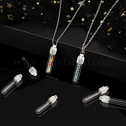 12Pcs 2 Style Clear Glass Tube Wish Bottle Pendants&nbsp;FIND-PH0017-07