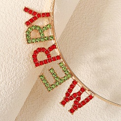 Christmas Theme Alloy Rhinestone Hair Bands for Woman Girls&nbsp;PW-WG47751-01