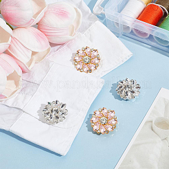 4Pcs 2 Styles Alloy Rhinestone Buttons&nbsp;BUTT-NB0001-79A