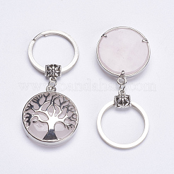 Natural Rose Quartz Keychain&nbsp;KEYC-G043-C04