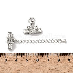 Brass Micro Pave Clear Cubic Zirconia Chain Extender&nbsp;KK-Z143-11P