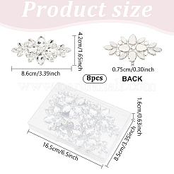 8Pcs Glass Cabochons(Hot Melt Adhesive On The Back)&nbsp;GGLA-FG0001-07B