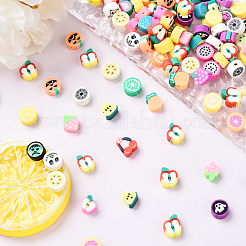 100pcs 5 Styles Handmade Polymer Clay Beads&nbsp;CLAY-YW0002-14