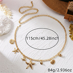 Summer Beach Alloy Starfish Conch Shell Shape Sun Chain Belts for Sexy Bikini&nbsp;WG290A5-01