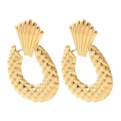 304 Stainless Steel Oval Dangle Stud Earrings&nbsp;EJEW-K268-40G