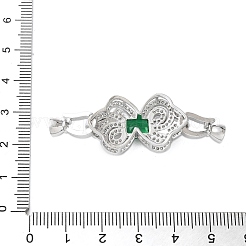 Bowknot Brass Micro Pave Cubic Zirconia Fold Over Clasps&nbsp;KK-A252-17P