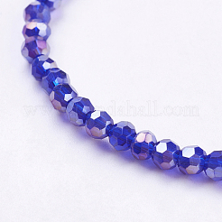 Faceted(32 Facets) Round Electroplate AB Color Plated Glass Beads Strands&nbsp;X-EGLA-D021-67