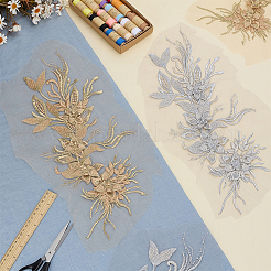 4Pcs 2 Colors Lace Embroidery Sewing Fiber&nbsp;DIY-FG0008-45B