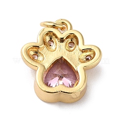 Rack Plating Brass Pave Cubic Zirconia Charms&nbsp;KK-O142-58G-01