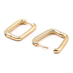 Brass Micro Pave Cubic Zirconia Hoop Earrings&nbsp;EJEW-D078-11KCG