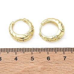 Brass Micro Pave Cubic Zirconia Hoop Earrings&nbsp;KK-CBA30C7-15G