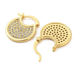 Brass Micro Pave Clear Cubic Zirconia Thick Hoop Earrings&nbsp;EJEW-Q785-01G