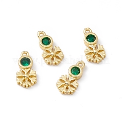 Brass Micro Pave Cubic Zirconia Pendants&nbsp;ZIRC-H124-07G
