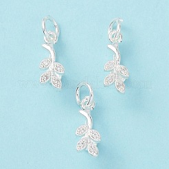 Rack Plating Brass Pave Cubic Zirconia Leaf Shape Ice Pick Pinch Bails&nbsp;KK-G464-07S