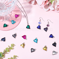 20Pcs 10 Colors Alloy Glass Pendants&nbsp;FIND-BM0001-18