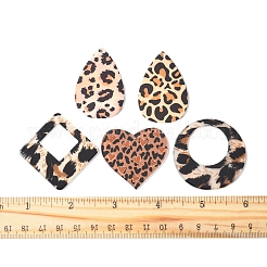 10Pcs 5 Styles Leopard Pattern Opaque Acrylic Pendants&nbsp;SACR-FS0001-33