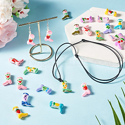 22Pcs 11 Colors Painted Glass Beads Enamel Beads&nbsp;BLOW-TA0001-09