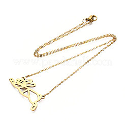 201 Stainless Steel Bunny Pendant Necklaces&nbsp;NJEW-T009-JN027-2-40