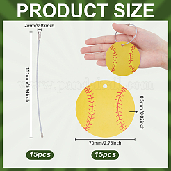 15Pcs Sports Balls PVC Luggage Tags&nbsp;AJEW-UN0002-70B