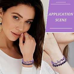 1Pc Natural Amethyst Round Beads Stretch Bracelets&nbsp;BJEW-PA0001-14