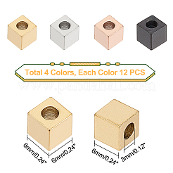48Pcs 4 Color Ion Plating(IP) 304 Stainless Steel Beads&nbsp;STAS-DC0005-58